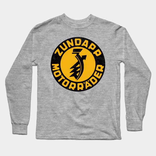 Defunct Zundapp Motorcycles / Faded Vintage Style Long Sleeve T-Shirt by CultOfRomance